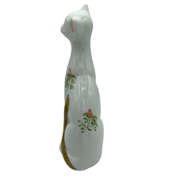 2 Vintage Hand Painted Porcelain Cat Figurines Kittens 6 inches - Picture 9 of 16